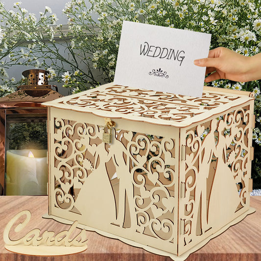 Wooden Wedding Gift Card Box