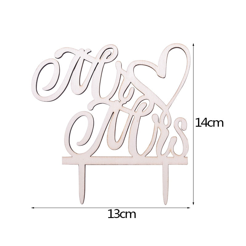 Elegant Wooden Wedding Cake Topper - A Touch of Class for Your Special Day!