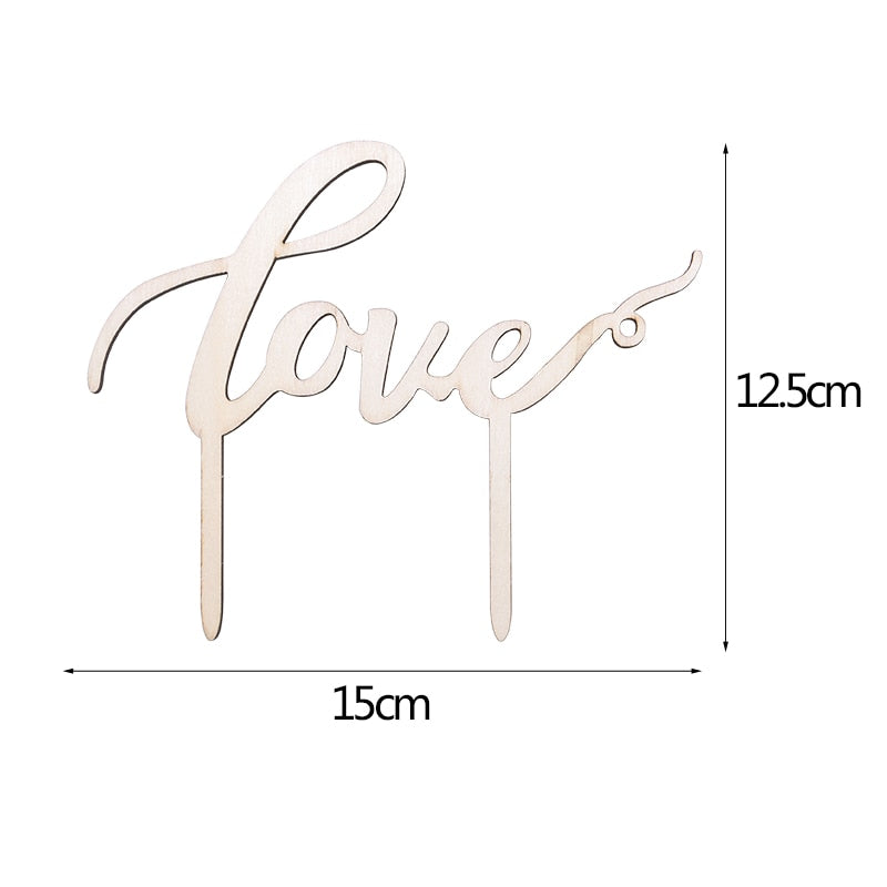 Elegant Wooden Wedding Cake Topper - A Touch of Class for Your Special Day!