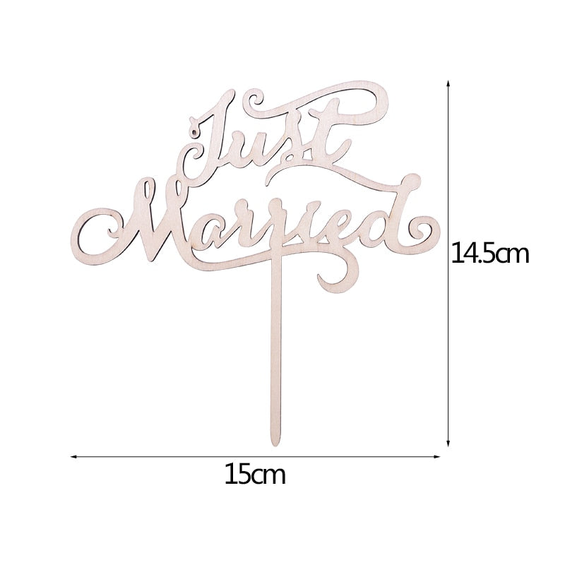 Elegant Wooden Wedding Cake Topper - A Touch of Class for Your Special Day!